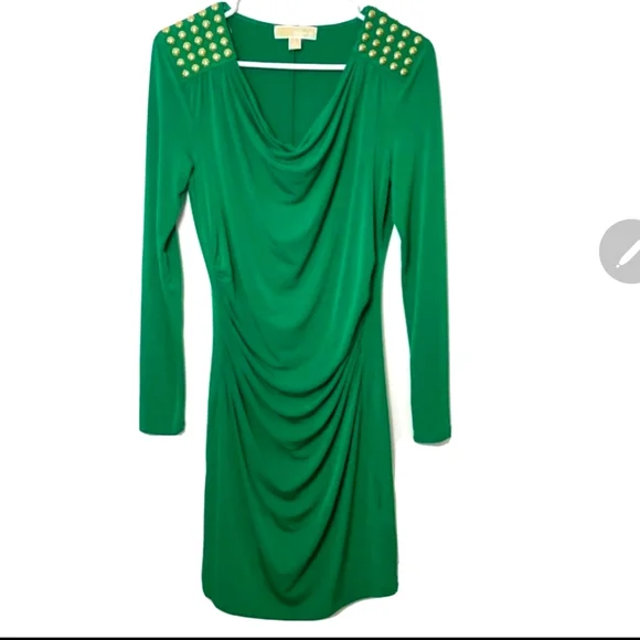 green emerald velvet dress Dress Designer By Michael Kors In Green, Size: M